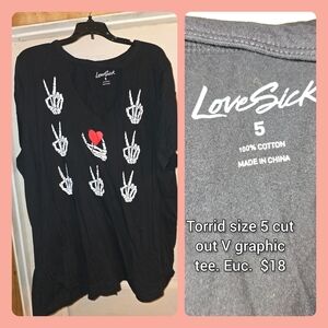 Lovesick Black Skeleton Heart Tee